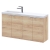 Hudson Reed Fusion Compact Wall Hung 4-Door Vanity Unit with Polymarble Basin 1000mm Wide - Bleached Oak | Thumbnail Image