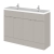 Hudson Reed Fusion Floor Standing 4-Door Vanity Unit with Double Ceramic Basin 1200mm Wide - Pebble Grey | Thumbnail Image