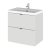 Hudson Reed Fusion Wall Hung 2-Drawer Vanity Unit with Basin 500mm Wide - Gloss Grey Mist