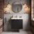 Hudson Reed Fusion Wall Hung 2-Door Vanity Unit with Basin 600mm Wide - Charcoal Black Woodgrain | Thumbnail Image