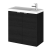 Hudson Reed Fusion Wall Hung 2-Door Vanity Unit with Compact Basin 500mm Wide - Charcoal Black Woodgrain