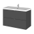 Hudson Reed Fusion Wall Hung 2-Drawer Vanity Unit with Ceramic Basin 820mm Wide - Gloss Grey