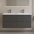 Hudson Reed Fusion Wall Hung 4-Drawer Vanity Unit with Double Ceramic Basin 1200mm Wide - Gloss Grey