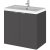 Hudson Reed Fusion Wall Hung 2-Door Vanity Unit with Ceramic Basin 600mm Wide - Gloss Grey