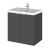 Hudson Reed Fusion Wall Hung 2-Door Vanity Unit with Ceramic Basin 500mm Wide - Gloss Grey