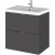 Hudson Reed Fusion Wall Hung 2-Drawer Vanity Unit with Ceramic Basin 500mm Wide - Gloss Grey