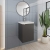 Hudson Reed Fusion Wall Hung 1-Door Vanity Unit with Basin 400mm Wide - Gloss Grey