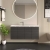 Hudson Reed Fusion Wall Hung 4-Door Vanity Unit with Compact Basin 1200mm Wide - Charcoal Black Woodgrain