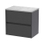 Havana Wall Hung 2-Drawer Vanity Unit with Bellato Grey Worktop 600mm Wide - Graphite Grey