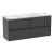 Havana Wall Hung 4-Drawer Vanity Unit with Bellato Grey Worktop 1200mm Wide - Graphite Grey Woodgrain | Thumbnail Image
