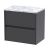 Havana Wall Hung 2-Drawer Vanity Unit with Carrera Marble Worktop 600mm Wide - Graphite Grey Woodgrain | Thumbnail Image