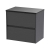 Havana Wall Hung 2-Drawer Vanity Unit with Sparkling Black Worktop 600mm Wide - Graphite Grey