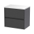 Havana Wall Hung 2-Drawer Vanity Unit with Sparkling White Worktop 600mm Wide - Graphite Grey