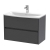 Havana Wall Hung 2-Drawer Vanity Unit with Basin 4 800mm Wide - Graphite Grey
