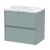 Havana Wall Hung 2-Drawer Vanity Unit with Carrera Marble Worktop 600mm Wide - Coastal Grey | Thumbnail Image