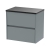 Havana Wall Hung 2-Drawer Vanity Unit with Sparkling Black Worktop 600mm Wide - Coastal Grey