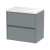 Havana Wall Hung 2-Drawer Vanity Unit with Sparkling White Worktop 600mm Wide - Coastal Grey