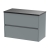 Havana Wall Hung 2-Drawer Vanity Unit with Sparkling Black Worktop 800mm Wide - Coastal Grey