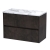Havana Wall Hung 2-Drawer Vanity Unit with Carrera Marble Worktop 800mm Wide - Metallic Slate | Thumbnail Image