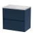Havana Wall Hung 2-Drawer Vanity Unit with Bellato Grey Worktop 600mm Wide - Midnight Blue | Thumbnail Image