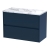 Havana Wall Hung 2-Drawer Vanity Unit with Carrera Marble Worktop 800mm Wide - Midnight Blue | Thumbnail Image