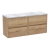 Havana Wall Hung 4-Drawer Vanity Unit with Bellato Grey Worktop 1200mm Wide - Autumn Oak | Thumbnail Image