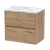 Havana Wall Hung 2-Drawer Vanity Unit with Carrera Marble Worktop 600mm Wide - Autumn Oak | Thumbnail Image