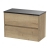 Havana Wall Hung 2-Drawer Vanity Unit with Sparkling Black Worktop 800mm Wide - Autumn Oak