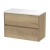 Havana Wall Hung 2-Drawer Vanity Unit with Sparkling White Worktop 800mm Wide - Autumn Oak