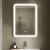 Hudson Reed Silver Framed Bathroom Mirror with Touch Sensor 700mm H x 500mm W