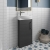 Hudson Reed Juno Compact RH Floor Standing Vanity Unit and Basin 440mm Wide - Graphite Grey