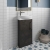 Hudson Reed Juno Compact RH Floor Standing Vanity Unit and Basin 440mm Wide - Metallic Slate