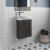 Hudson Reed Juno Compact RH Wall Hung Vanity Unit and Basin 440mm Wide - Metallic Slate