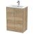 Hudson Reed Juno Floor Standing 2-Door Vanity Unit with Basin 3 600mm Wide - Autumn Oak