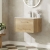 Hudson Reed Juno Wall Hung 1-Drawer Vanity Unit with Basin 2 600mm Wide - Autumn Oak | Thumbnail Image
