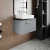 Hudson Reed Juno Wall Hung 1-Drawer Vanity Unit with Bellato Grey Worktop 600mm Wide - Autumn Oak
