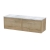 Hudson Reed Juno Wall Hung 2-Drawer Vanity Unit with Bellato Grey Worktop 1200mm Wide - Autumn Oak | Thumbnail Image
