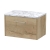Hudson Reed Juno Wall Hung 1-Drawer Vanity Unit with Carrera Marble Worktop 600mm Wide - Autumn Oak | Thumbnail Image