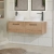 Hudson Reed Juno Wall Hung 2-Drawer Vanity Unit with Carrara Marble Worktop 1200mm Wide - Autumn Oak | Thumbnail Image