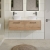 Hudson Reed Juno Wall Hung 2-Drawer Vanity Unit with Carrara Marble Worktop 1200mm Wide - Autumn Oak | Thumbnail Image