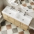 Hudson Reed Juno Wall Hung 4-Door Vanity Unit with Double Polymarble Basin 1200mm Wide - Autumn Oak | Thumbnail Image
