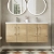 Hudson Reed Juno Wall Hung 4-Door Vanity Unit with Double Polymarble Basin 1200mm Wide - Autumn Oak | Thumbnail Image