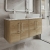 Hudson Reed Juno Wall Hung 4-Door Vanity Unit with Carrera Marble Worktop 1200mm Wide - Autumn Oak | Thumbnail Image