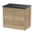 Hudson Reed Juno Wall Hung 2-Door Vanity Unit with Sparkling Black Worktop 600mm Wide - Autumn Oak