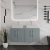 Hudson Reed Juno Wall Hung 4-Door Vanity Unit with Worktop 1200mm Wide - Coastal Grey