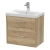 Hudson Reed Juno Wall Hung 2-Drawer Vanity Unit with Basin 3 600mm Wide - Autumn Oak