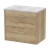 Hudson Reed Juno Wall Hung 2-Drawer Vanity Unit with Bellato Grey Worktop 600mm Wide - Autumn Oak