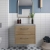 Hudson Reed Juno Wall Hung 2-Drawer Vanity Unit with Bellato Grey Worktop 600mm Wide - Autumn Oak