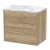 Hudson Reed Juno Wall Hung 2-Drawer Vanity Unit with Carrera Marble Worktop 600mm Wide - Autumn Oak | Thumbnail Image