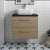 Hudson Reed Juno Wall Hung 2-Drawer Vanity Unit with Sparkling Black Worktop 600mm Wide - Autumn Oak | Thumbnail Image